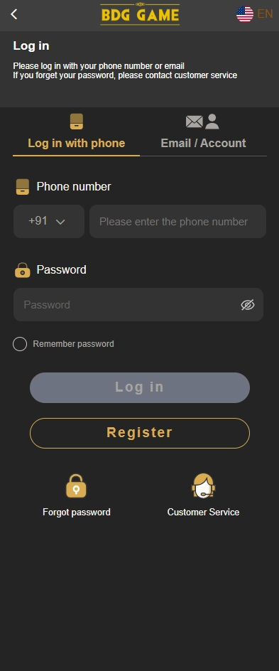 BDG LOG IN